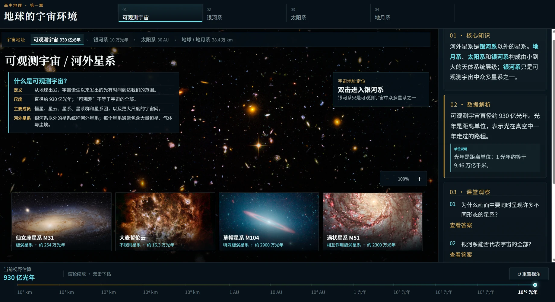 宇宙中的地球课件宇宙尺度页